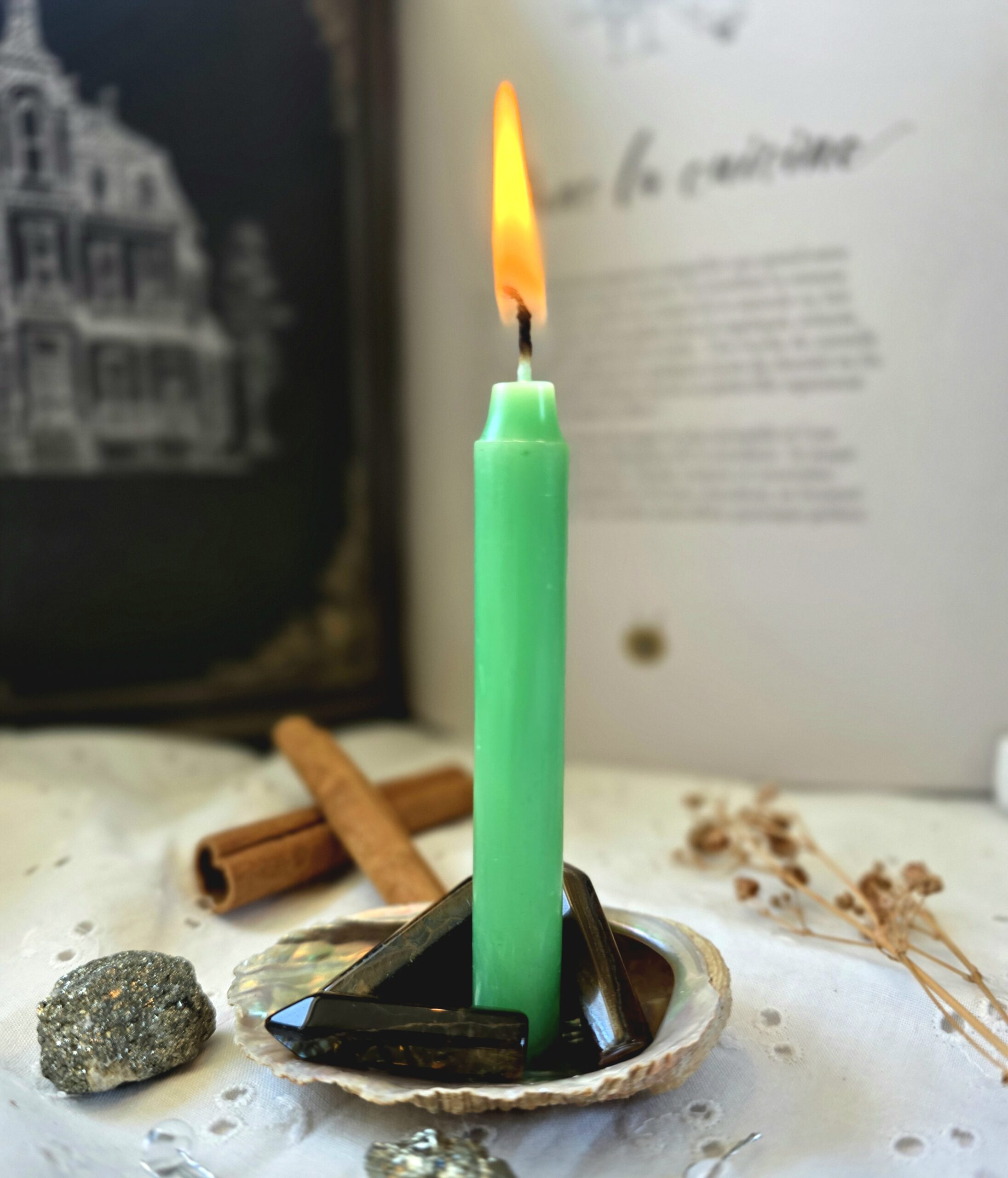 Bougie verte - Les petits chaudrons